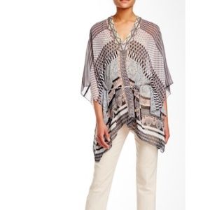 Hale Bob Beaded Embroidered Poncho Tunic